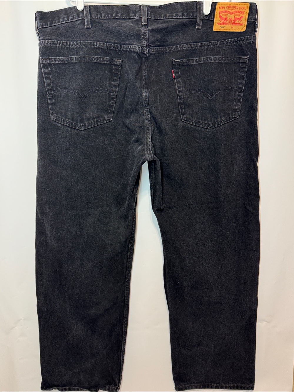 Levi's 505 Men's Jeans 46x30 Black Denim Regular Fit Straig